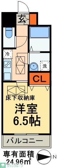 フジックス西日暮里(1K/9階)の間取り写真