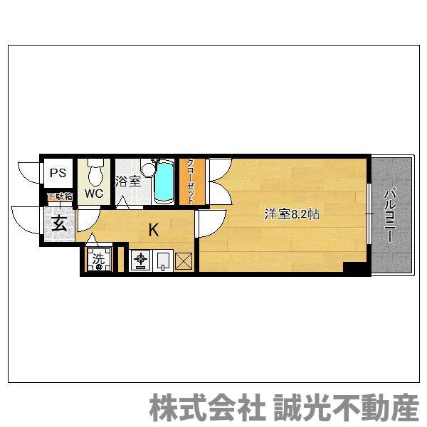 RESTEL HAKATA(1K/7階)の間取り写真