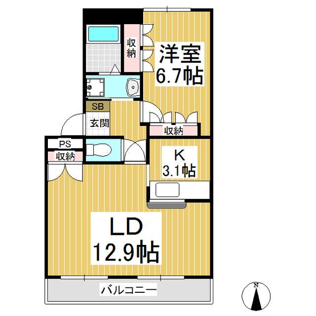 ETRE HEUREUXII(1LDK/2階)の間取り写真
