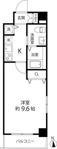 蓮根レジデンス(1K/3階)の間取り写真