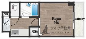 エス・ティマンション旭町(1K/2階)の間取り写真
