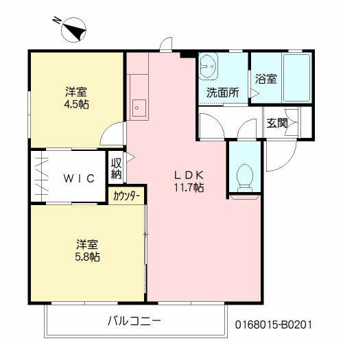 バリュージュ松並B(2LDK/2階)の間取り写真
