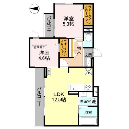SS CASA(2LDK/2階)の間取り写真