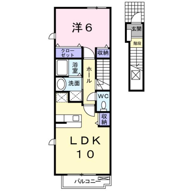 リージェントパークアパートメントII(1LDK/2階)の間取り写真