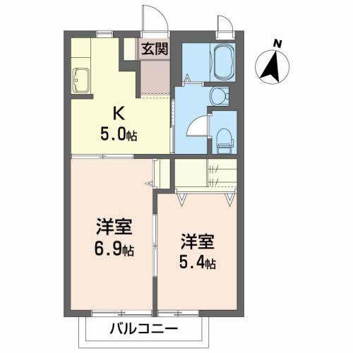 BBマーグI(2K/1階)の間取り写真