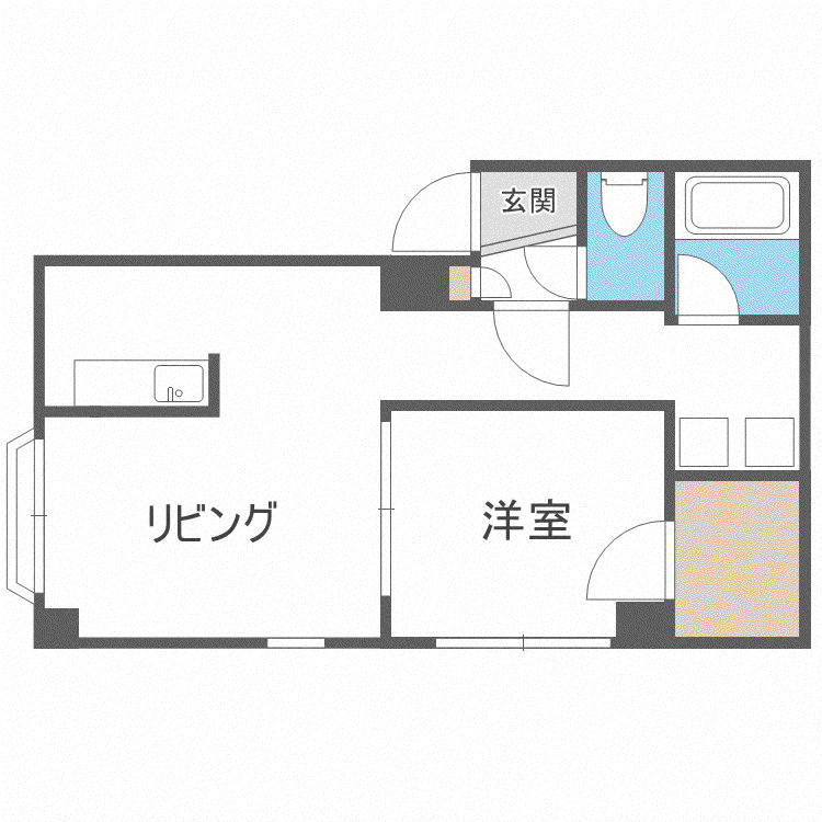 ダムズ21(1LDK/3階)の間取り写真