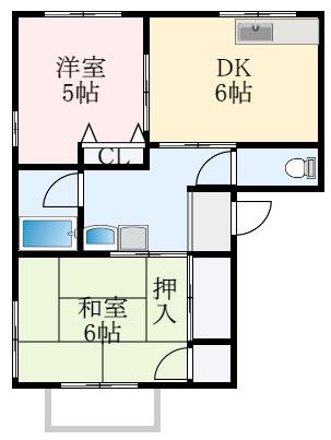 サンフル狭山(2DK/2階)の間取り写真