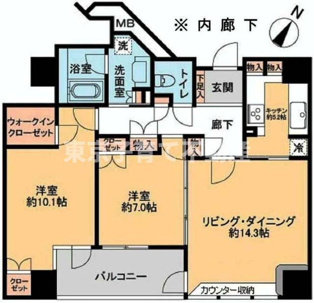 フォーシーズンズグランデ一番町(2LDK/8階)の間取り写真