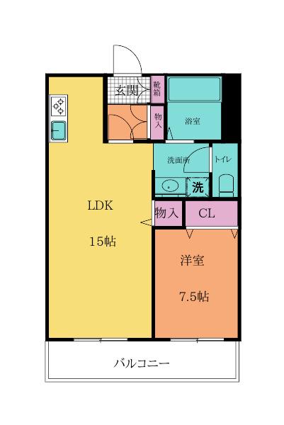 メモリープラザ(1LDK/6階)の間取り写真