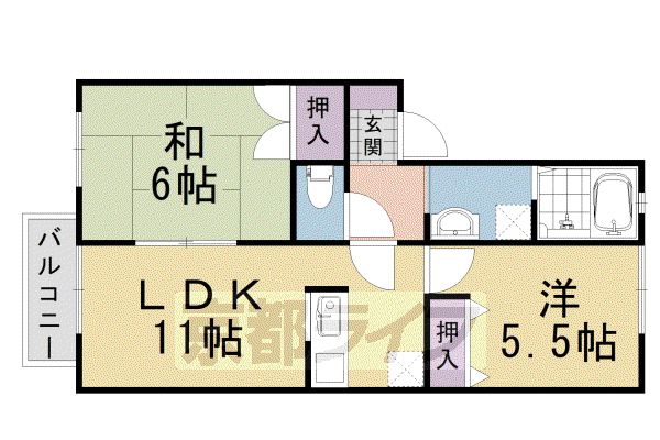 ルシェール正栄(2LDK/2階)の間取り写真