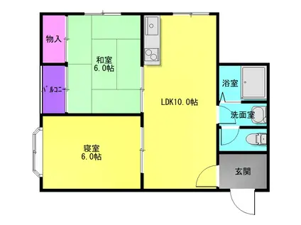 ココグラン山本(2LDK/2階)の間取り写真