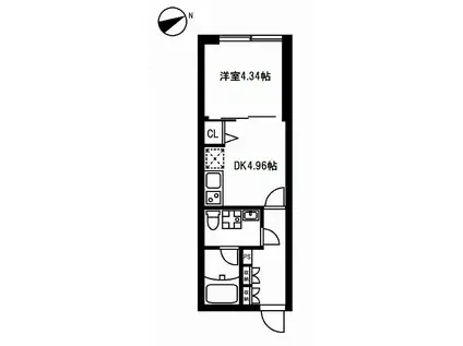 グランドソレイユVIII(1DK/3階)の間取り写真