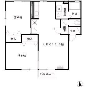 セジュール目長田(2LDK/1階)の間取り写真