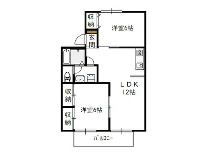 セジュール平安I(2LDK/2階)の間取り写真