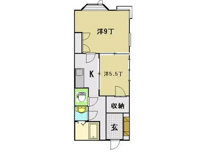 チャティハウスII(2K/1階)の間取り写真