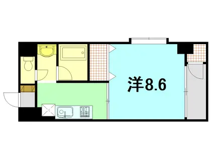 エムオーベント(1DK/3階)の間取り写真