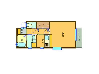 ラブリ―II(1K/1階)の間取り写真