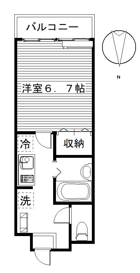 ラルーチェ(1K/2階)の間取り写真