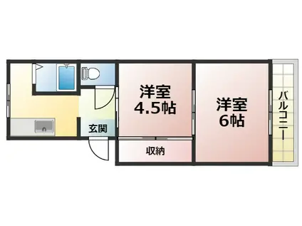 進和マンション(2K/2階)の間取り写真