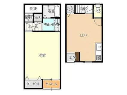 コンフォート丸の内(1LDK/1階)の間取り写真