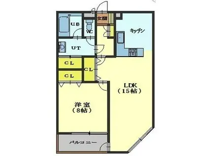 プレセランス・函館山(1LDK/2階)の間取り写真
