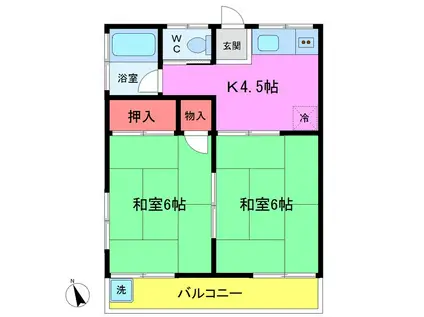 サンコーハイツ(2K/2階)の間取り写真