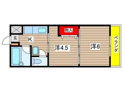 マ・メゾン(2K/4階)の間取り写真