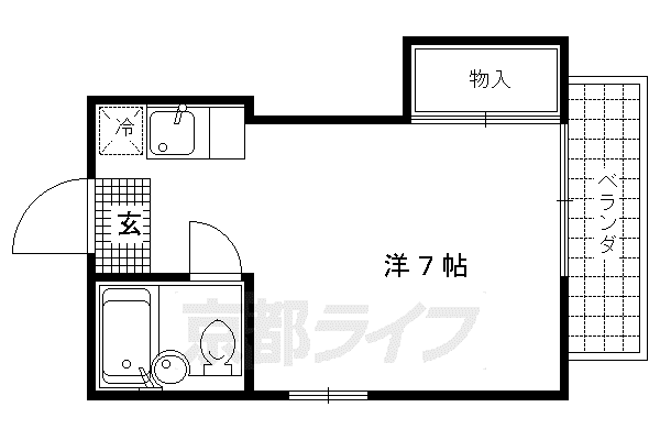 サンローズ(1K/4階)の間取り写真