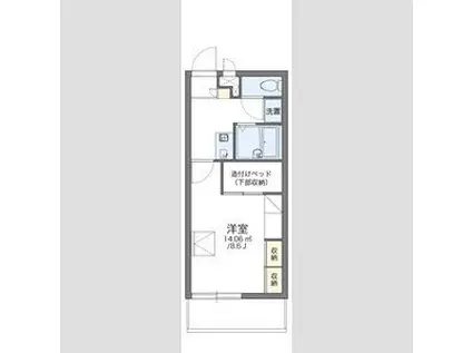 レオパレスユーリッチ(1K/1階)の間取り写真