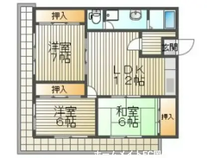 パークサイド伊島(3LDK/2階)の間取り写真