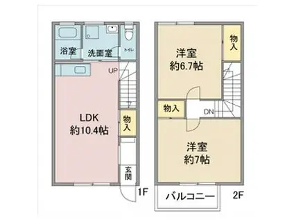 アプトエーデルワイス(2LDK/1階)の間取り写真