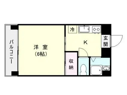 ハイデンス宇宿(1K/3階)の間取り写真