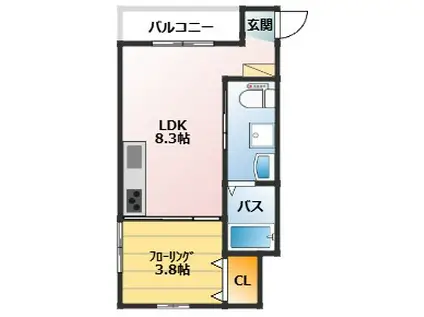 FINO呉中央(1LDK/3階)の間取り写真
