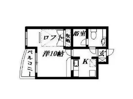 パラドール恩地(1K/2階)の間取り写真