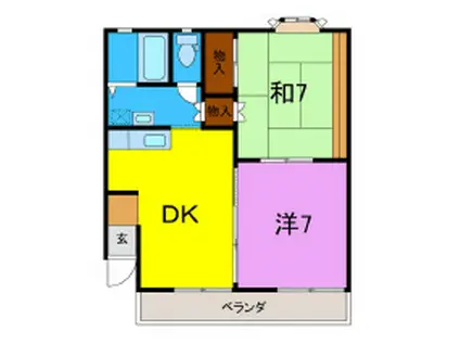 コーポ高師(2DK/1階)の間取り写真