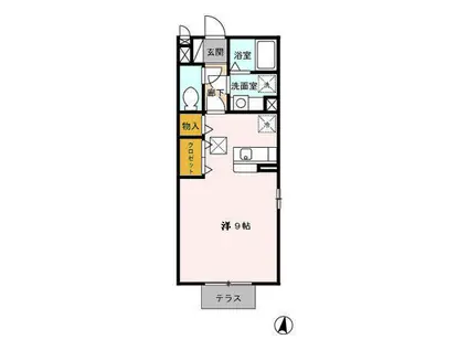 セジュール辻II(ワンルーム/1階)の間取り写真