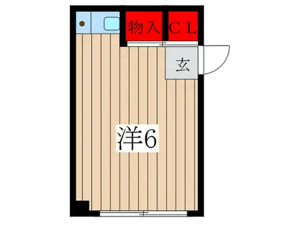 都営三田線 新板橋駅 徒歩1分 3階建 築48年(ワンルーム/2階)の間取り写真