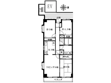 ヴィラセリーズ(3LDK/6階)の間取り写真
