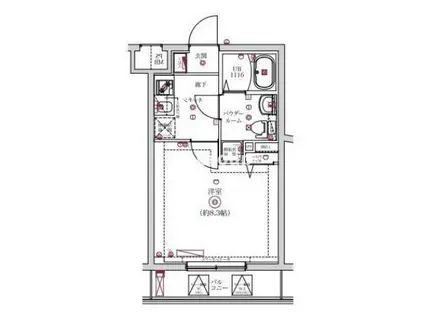 レンティーヴァ綾瀬(1K/2階)の間取り写真
