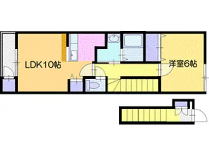 パークアベニュー壱番町(1LDK/2階)の間取り写真