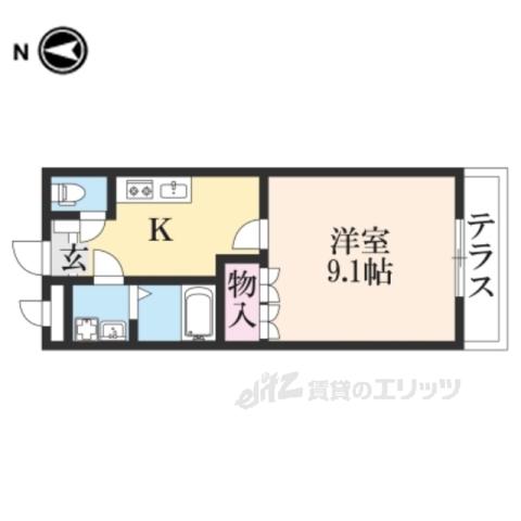JR北陸本線 長浜駅 徒歩19分 2階建 築23年(1K/1階)の間取り写真