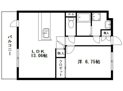 グランストークカメリア(1LDK/1階)の間取り写真