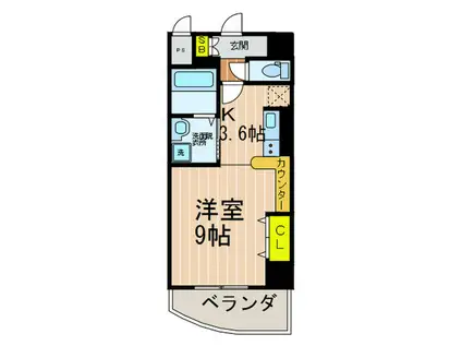 プロスパー(1K/6階)の間取り写真