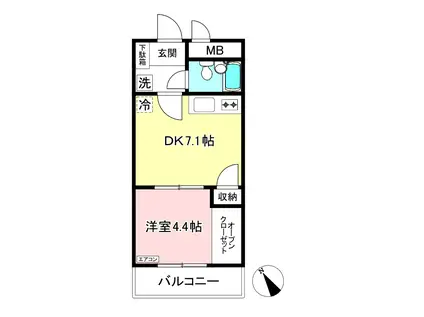 アネックス小嶋(1DK/2階)の間取り写真