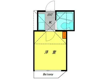 マイシルク(1K/2階)の間取り写真