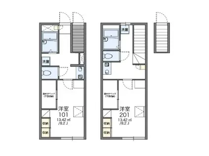 レオパレスHYTIII(1K/2階)の間取り写真