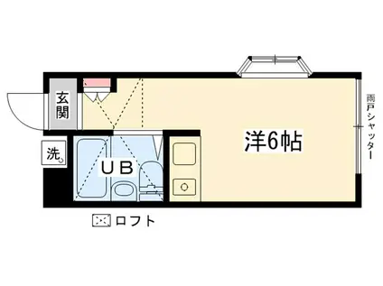ロッシェルI(ワンルーム/2階)の間取り写真
