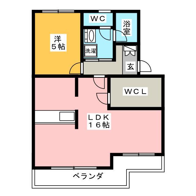 メゾンドカンパーニュ(1LDK/1階)の間取り写真