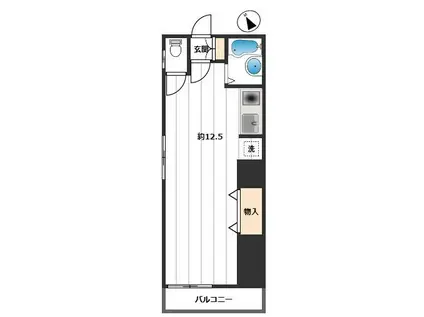 第五タキシマ(ワンルーム/1階)の間取り写真