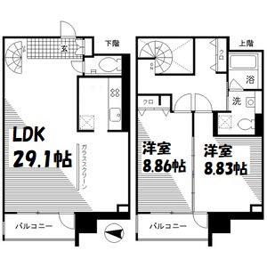レジディア東桜II(2LDK/14階)の間取り写真